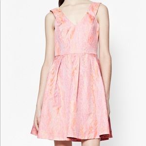 French Connection Mimi Moire Pink Flare Dress
